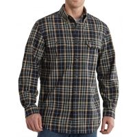 Carhartt Fort Plaid Long-Sleeve Chambray Shirt - Men's-Navy-Large