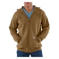 Carhartt Midweight Hooded Zip-Front Sweatshirt - Men's-Brown Boot-XX-Large-Regular