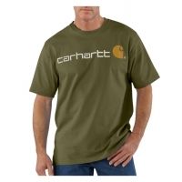 Carhartt Shortsleeve Logo T-Shirt - Men's-Army Green-X-Large