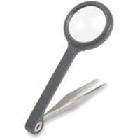 Carson MagniGrip 4x Magnifier with Attached Precision Tweezers