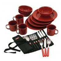 Coleman 24-Piece Enamelware Dinnerware Set