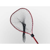Cumings Red Boat Net- 21.5inX26in Bow, 1in Red Diamond Embossed Handle 36in Length, Super Heavy Poly Netting