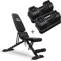 Flybird Fitness 55lb Weight Bench Dumbbells Set With Waist Pad 1