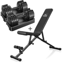 Flybird Fitness 55lb Weight Bench Dumbbells Set