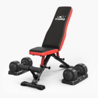 Flybird Fitness Bundle Set Of Dumbbells 55 Lbs &amp; Weight Bench FB299