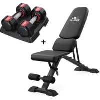 Flybird Fitness Wp129 Weight Bench Dumbbells Bundle Set 15lb