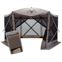 Gazelle G6 6-Sided Portable Gazebo Pop-Up Hub Screen Tent with 3 Pack of Wind Panels