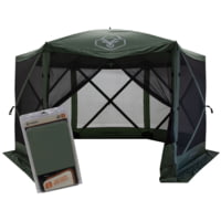 Gazelle G6 6-Sided Portable Gazebo Pop-Up Hub Screen Tent With 3 Pak of wind panels