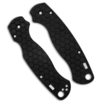 Glow Rhino Spyderco Paramilitary 2 Honeycomb Black G-10 Scales - Green Tritium 03F697DD