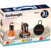 Go-Tough 3 Piece Camping Gift Set - Splashroof Wireless Speaker, Watch, 3 Led Mode Tent Lamp