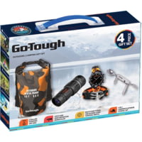 Go-Tough 4 Piece Camping Gift Set - Monocular, Dry Bag, Watch, Fork/Spoon/Knife