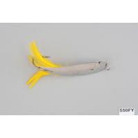 Hopkins Hammered Trolling Spoon with Yellow Feather, Stainless Steel Hook