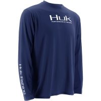 HUK Performance Fishing Mens KScott Midnight Banks Icon Long Sleeve Shirt
