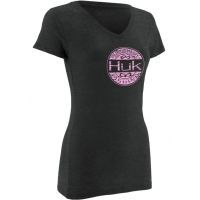 HUK Performance Fishing Oval V-Neck T-Shirt, Ladies