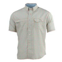 HUK Performance Fishing Tide Point Woven Plaid SS Tops, Short Sleeve - Men's