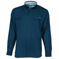 HUK Performance Fishing Tide Point Woven Solid LS Tops, Long Sleeve - Mens