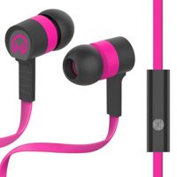 HyperGear Low Ryder Earphones w/Mic, Pink/Black