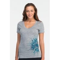 Icebreaker Tech Short Sleeve V Chrysanthemum Clearance - Women's-Metro-Medium