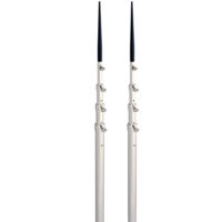 Lee's Tackle 16.5ft Bright Silver Black Spike Telescopic Poles f/Sidewinder