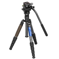 Leofoto LX-255CT/BV-1 Reversible Travel Tripod w/ Bino Fluid Head Kit
