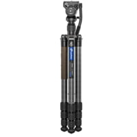 Leofoto LX-284CT-BV-5B Reversible Travel Tripod w/ Bino Fluid Head Kit