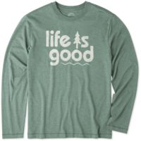 Life is Good Pine Long Sleeve Cool Tee Men's