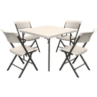 Lifetime Products Light Commercial 37in Fold-In-Half Table and 4 Chairs Set