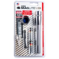 Maglite SP2209C Mini Maglite Red/Blue/Clear LED 97 Lumens AA (2) Battery Gray C