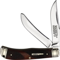 Marbles Trapper Brown Checkered Bone 3.75in Folding Knife