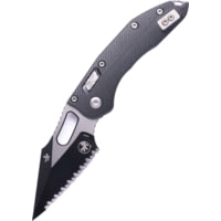 Microtech Stitch Ram Lok S/E Black Full Serrate Fluted G-10 3.71in Folding Knife