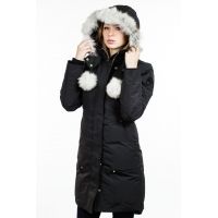 Moose Knuckles Stirling Parka - Women's-Black/White Fur-X-Small