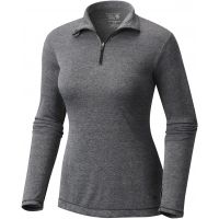 Mountain Hardwear Wicked Printed Long Sleeve Zip T - Women's-Heather Black-Medium