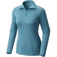 Mountain Hardwear Wicked Printed Long Sleeve Zip T - Women's-Heather Sea Level-Small