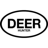 Outdoor Decals Deer Hunter Oval 6"x3.5" Black On White
