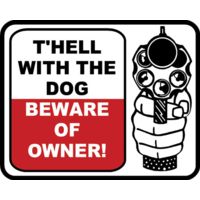 Outdoor Decals T'hell W/ The Dog 2.75"x3" 4 Per Pack