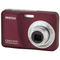 Pentax Optio E 90 Compact Digital Camera, Wine Red