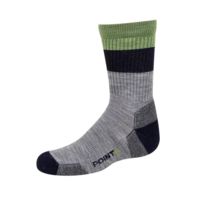 Point 6 Block Stripe Extra Light Crew Socks - Kids