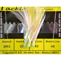 R&amp;R Tackle Sabiki Heavy Blue Runner Rig 3 Hook, Size #22 SS Hook S 40lb, 20lb