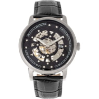 Reign Belfour Automatic Skeleton Leather-Band Watch
