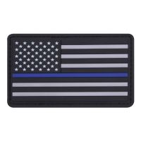 Rothco PVC Thin Blue Line Flag Patch - Hook Back