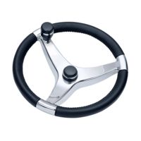 Schmitt &amp; Ongaro Marine Evo Pro 316 Cast Stainless Steel Steering Wheel w/Control Knob