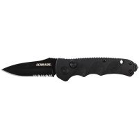 Schrade Black Aluminum Handle, Drop Point Knife