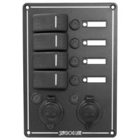 Sea-Dog Switch Panel 4 Circuit w/Dual Power Socket &amp; Illuminated Switches