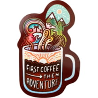Sticker Art First Coffee Then Adventure Sticker