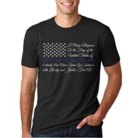 Thin Blue Line Pledge Of Allegiance Flag T-shirt - Mens