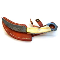 Titan Damascus Steel Karambit Knife, 8.2in