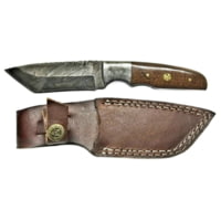 Titan Damascus Steel Tanto Knife, Micarta Handle, 8in