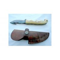 Titan Damascus Steel Fixed Blade Guthook Skinning Knife, 8in