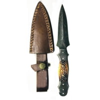 Titan Damascus Steel Double Edge Knife, 9in