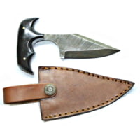 Titan Damascus Steel Hunting Push Knife, 5in